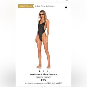 Norma Kamali Black One Piece Swimsuit